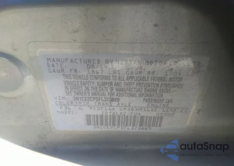 2015 Nissan Versa Note S Plus/Sv/Sr/S (Sr)/Sl z USA, uszkodzony, nr VIN 3N1CE2CP5FL373889